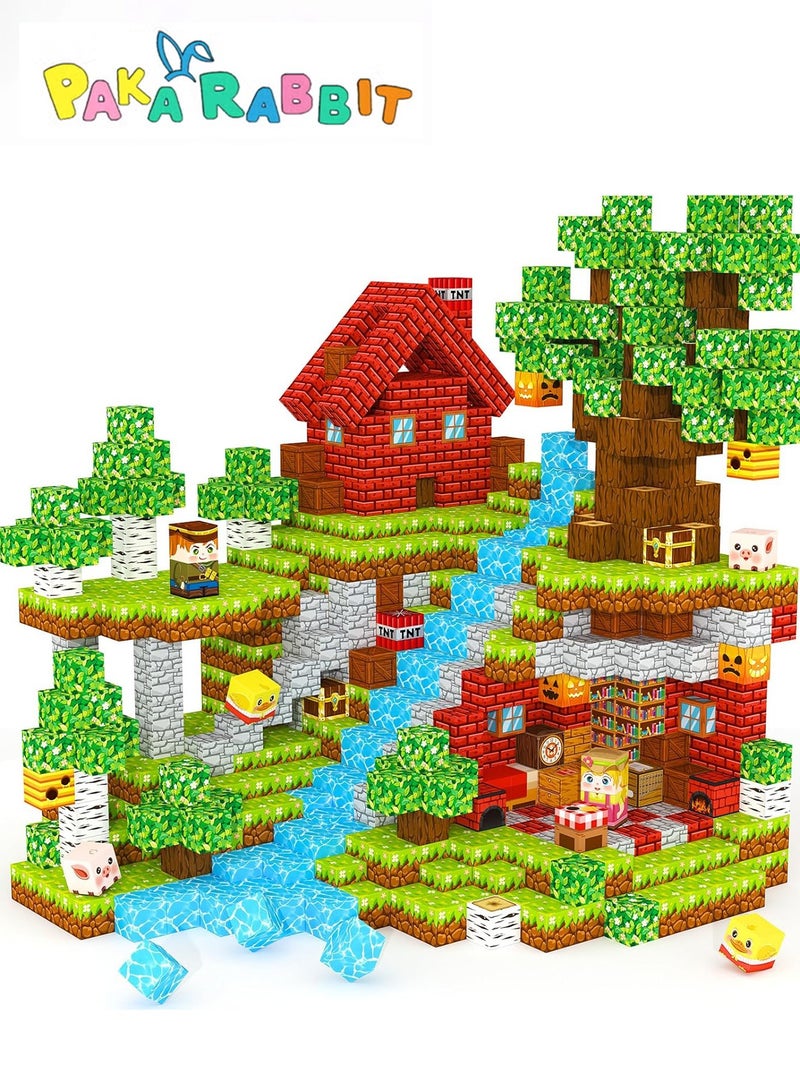 باكا رابيت مكعبات مغناطيسية، مكعبات بناء مغناطيسية، مكعبات مغناطيسية، ألعاب أطفال صغار، ألعاب STEM حسية للأولاد والبنات من سن 3-5 و4-6 و5-7 و6-8 سنوات، هدايا عيد الفصح، ألعاب سفر خارجية للأطفال (0.8 بوصة/2 سم) - Image 1